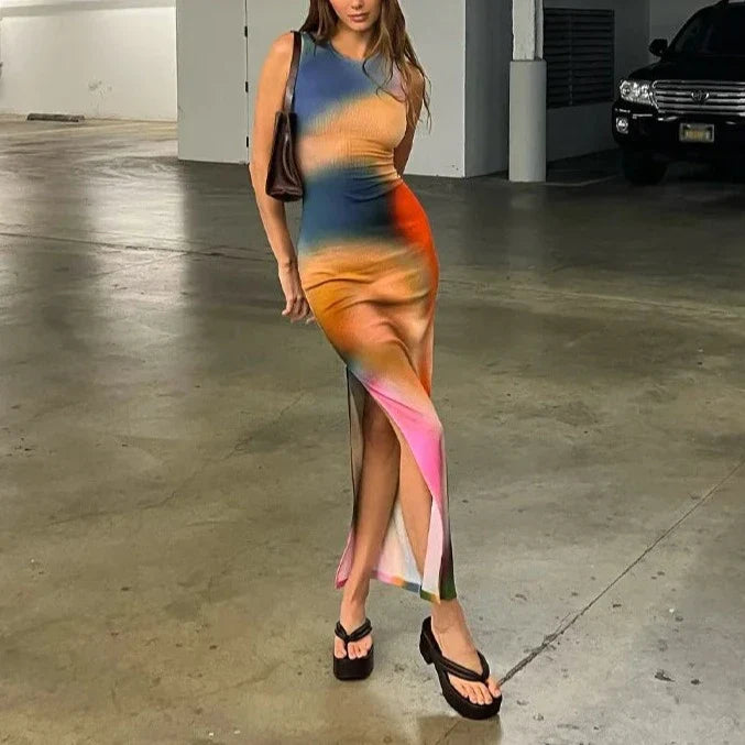 Vestido estampado colores