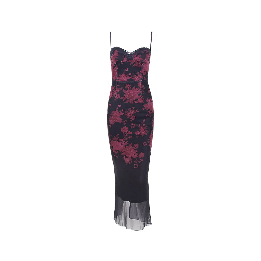 Vestido largo con estampado floral