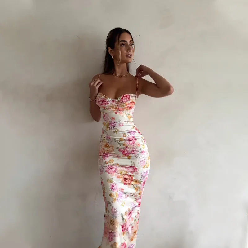 Vestido sin mangas con estampado floral