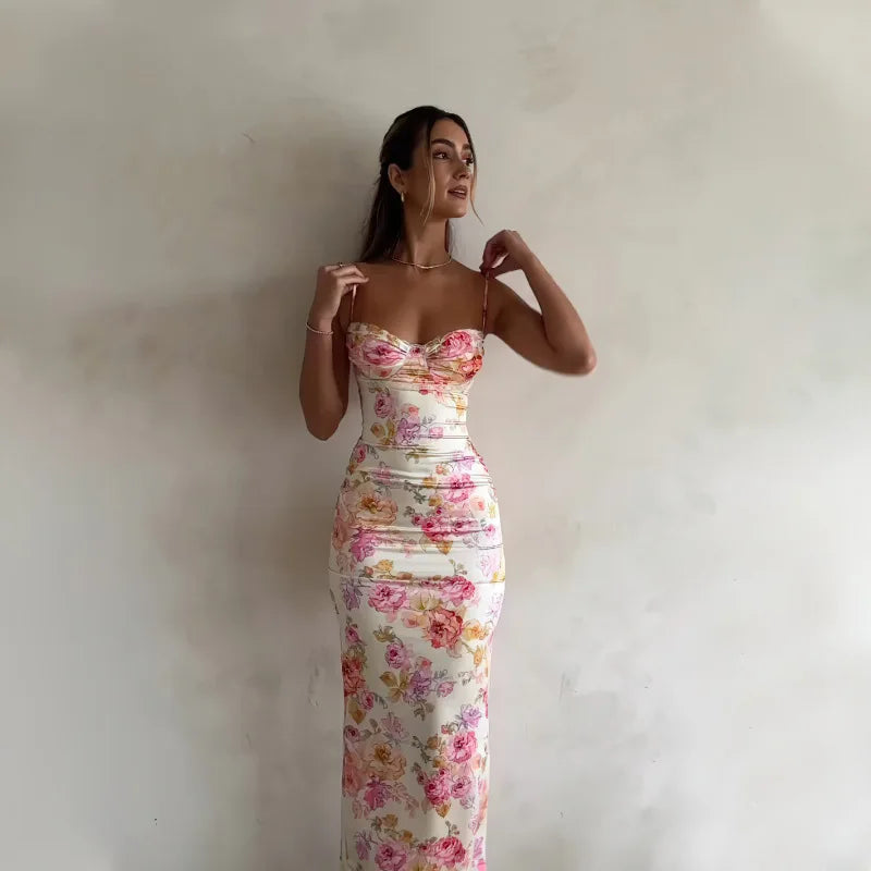 Vestido sin mangas con estampado floral